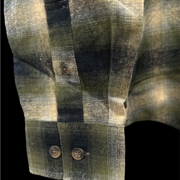 Men’s Weatherproof  Flannel Cotton/ Polyester Long Sleeve Multi Green Shirt N - Picture 6 of 9